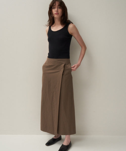 数量は多 SILK エイトン | ATON – SKIRT WRAPPED | SHANTUNG LINEN パンツ