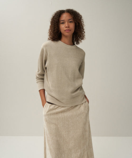 高感度ショップで2023年売れたブランド PULLOVER SLEEVE LONG | JERSEY LINEN – エイトン | ATON トップス