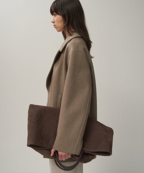 定価20.9万 ATON エイトン DOUBLE MELTON ノーカラーコート 定価20.9万 ATON エイトン DOUBLE MELTON ノーカラーコート