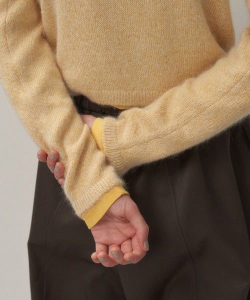 ATON クルーネック　トレーナー　キャメル ATON クルーネック トレーナー キャメル ATON クルーネック