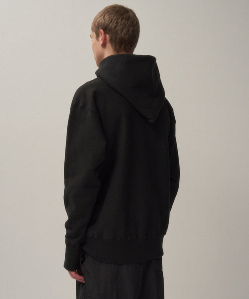 GARMENT DYE URAKE HOODIE / BLACK | ATON (MEN)(エイトン