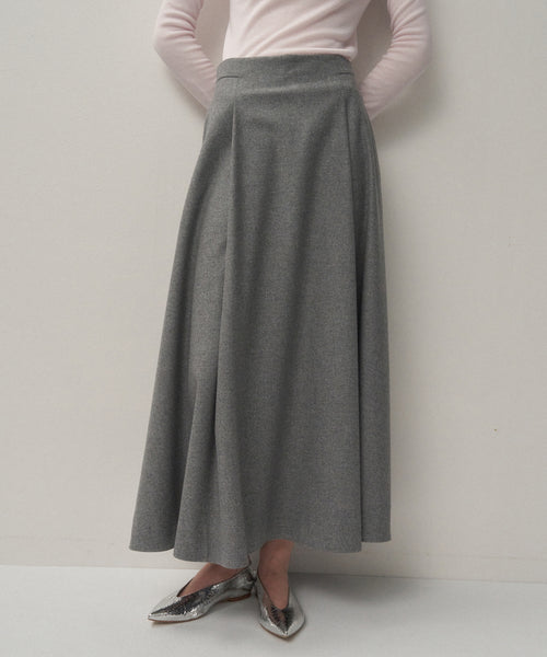 MERINO COLLEGE FLANNEL | FLARED SKIRT – ATON | エイトン