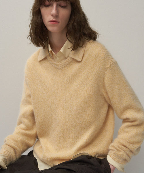 SILK ALPACA | POLO SWEATER – ATON | エイトン