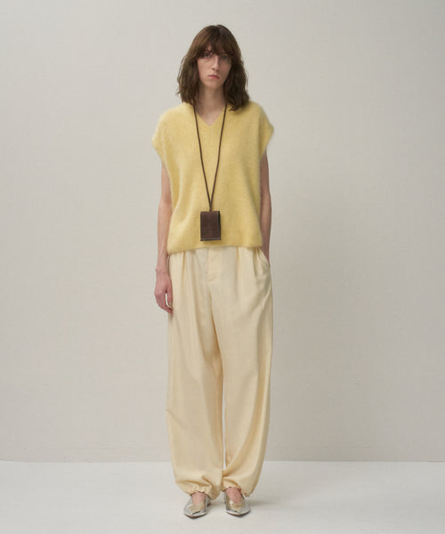 SILK SUEDE | TUCKED EASY PANTS – ATON | エイトン