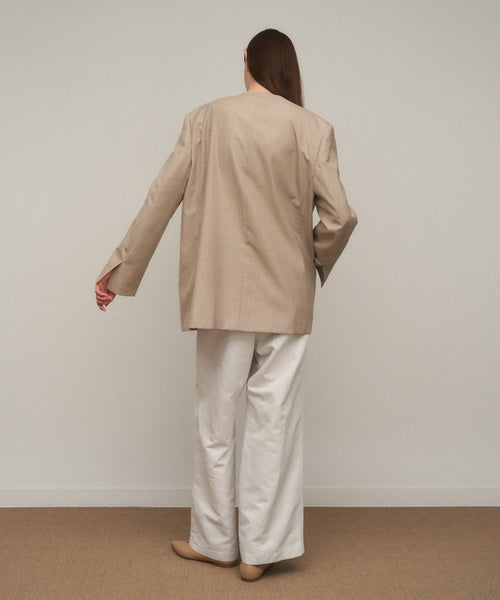 WOOL SILK TWILL | COLLARLESS JACKET – ATON | エイトン