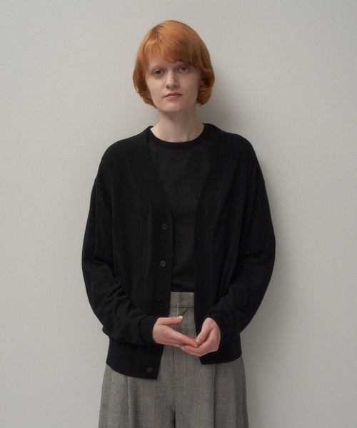 HIGH TWIST COTTON | V-NECK KNIT CARDIGAN – ATON | エイトン