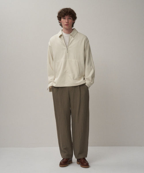 WASHED TWIST COTTON | HALF ZIP JACKET – ATON | エイトン