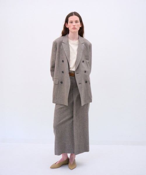 LINEN WOOL TWEED | DOUBLE BREASTED JACKET – ATON | エイトン