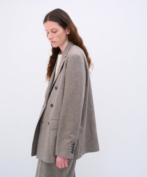 LINEN WOOL TWEED | DOUBLE BREASTED JACKET – ATON | エイトン