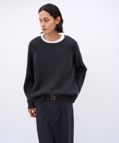 アキ　2点セット　ATON クルーネック長袖カットソー ブラック MEN | TOPS – ATON | エイトン