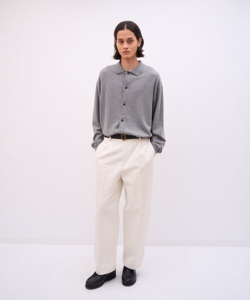 COTTON YAK KNIT | POLO CARDIGAN – ATON | エイトン