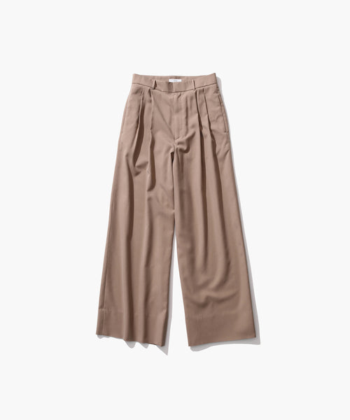 NIDOM SILK | TWO-TUCKED WIDE PANTS