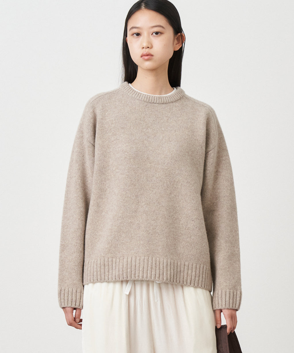 WOOL CASHMERE SILK | CREWNECK SWEATER – ATON | エイトン