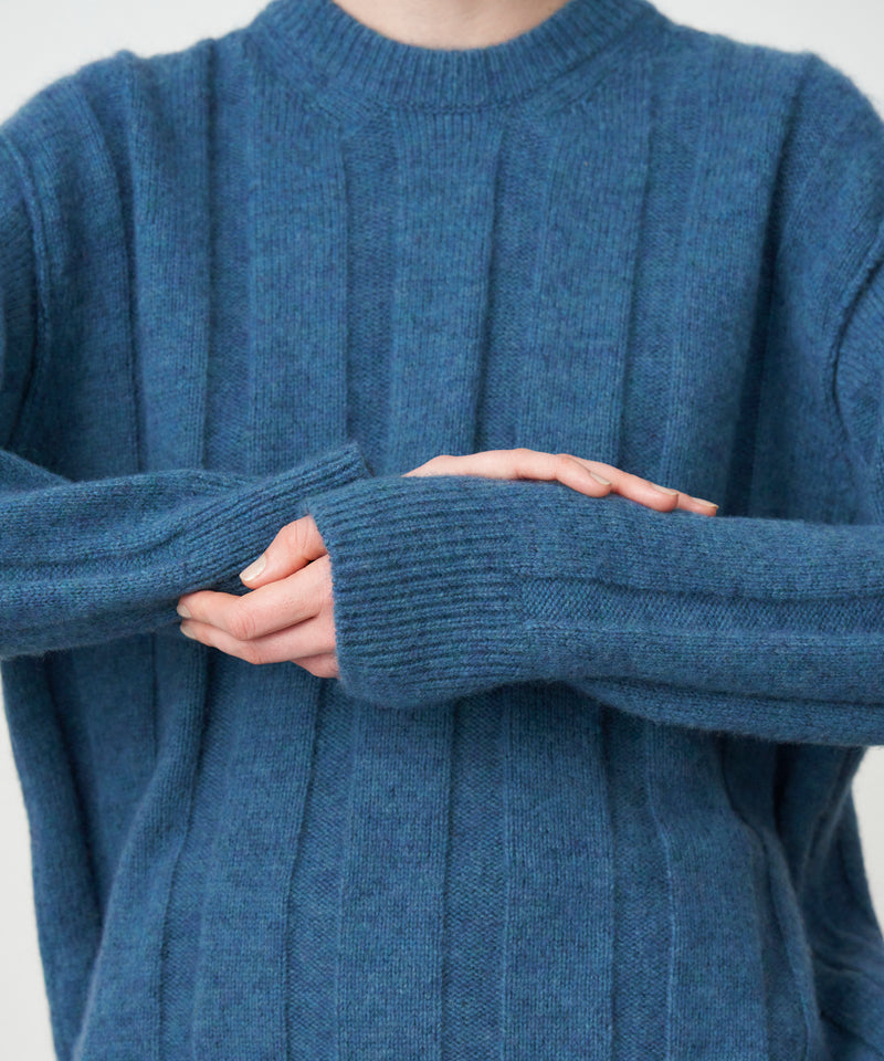 WOOL MOHAIR | WIDE RIBBED SWEATER