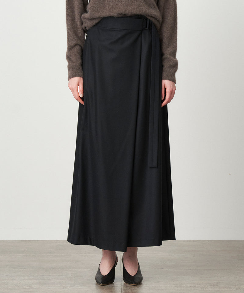 MERINO COLLEGE FLANNEL | STRAIGHT WRAPPED SKIRT – ATON | エイトン