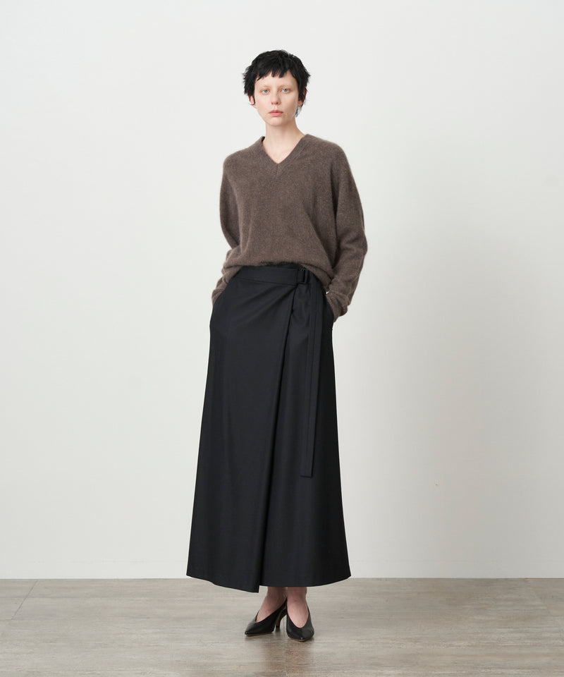 MERINO COLLEGE FLANNEL | STRAIGHT WRAPPED SKIRT – ATON | エイトン