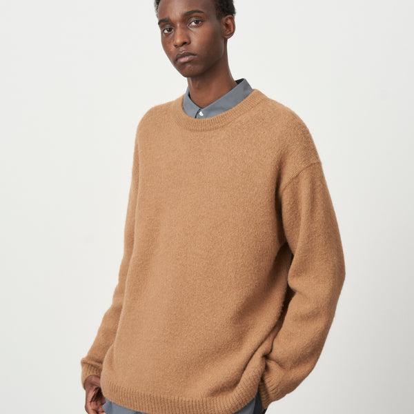 NATURAL ALPACA | CREWNECK SWEATER – ATON | エイトン