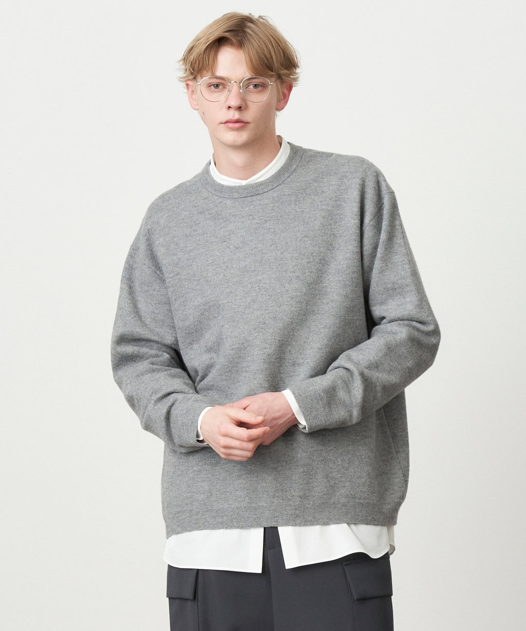 FINE WOOL MELTON | CREWNECK SWEATER – ATON | エイトン