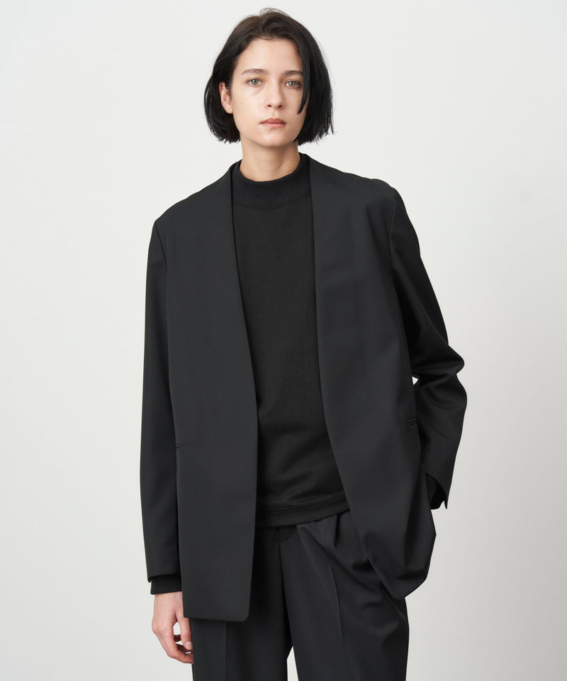 COMPACT WOOL   NO COLLAR JACKET – ATON   エイトン