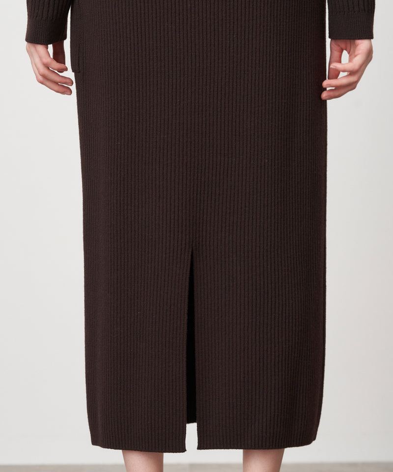 NATURAL DYED WOOL | STRAIGHT RIBBED SKIRT