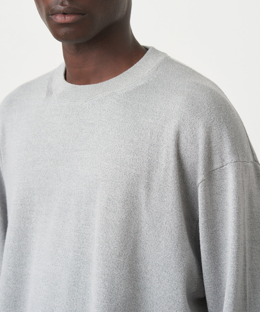 GARMENT DYED SILK WASHI | CREWNECK SWEATER