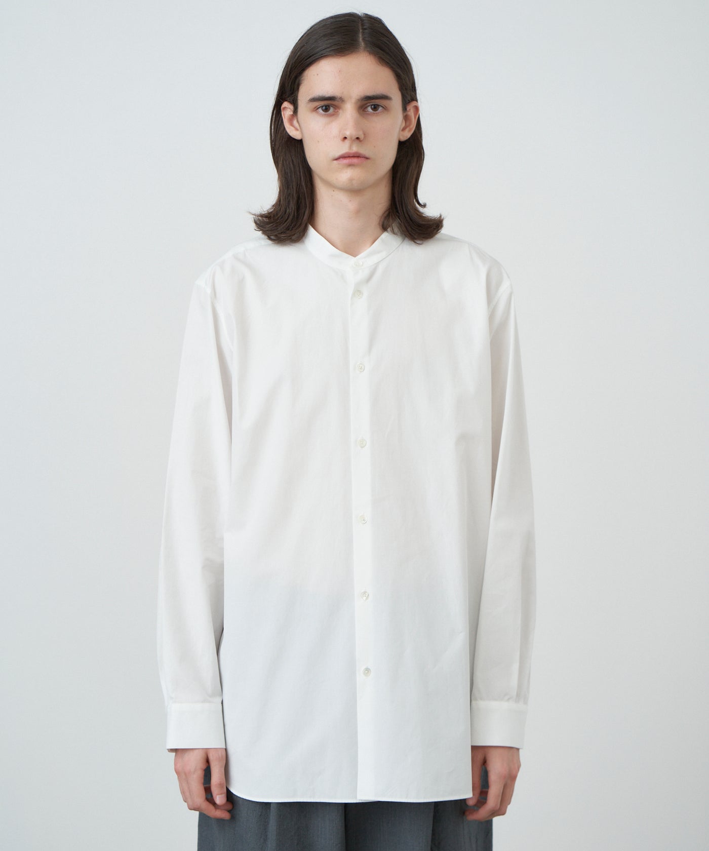 SUVIN BROAD | BAND COLLAR SHIRT – ATON | エイトン