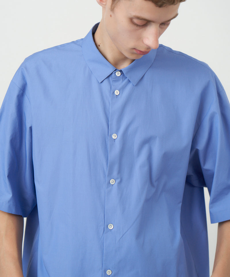 色ライトブルーATON　　Suvin Broad Oversized Shirt