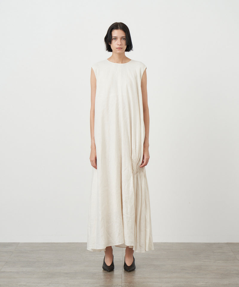 NATURAL DYED LINEN LAWN | SIDE TUCKED DRESS