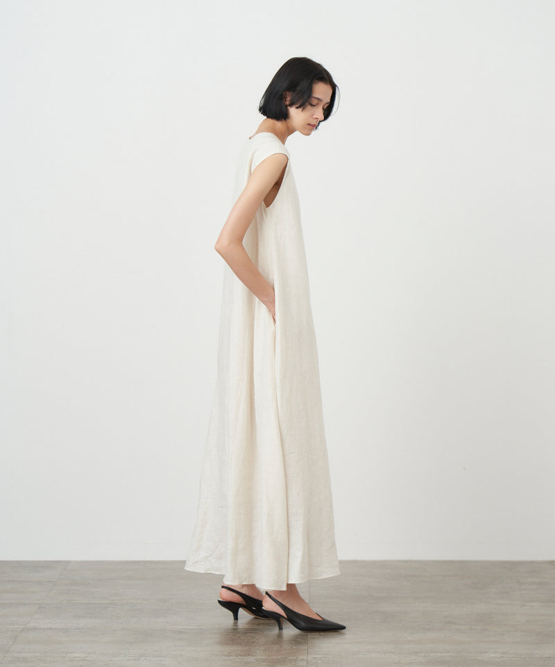 NATURAL DYED LINEN LAWN | SIDE TUCKED DRESS
