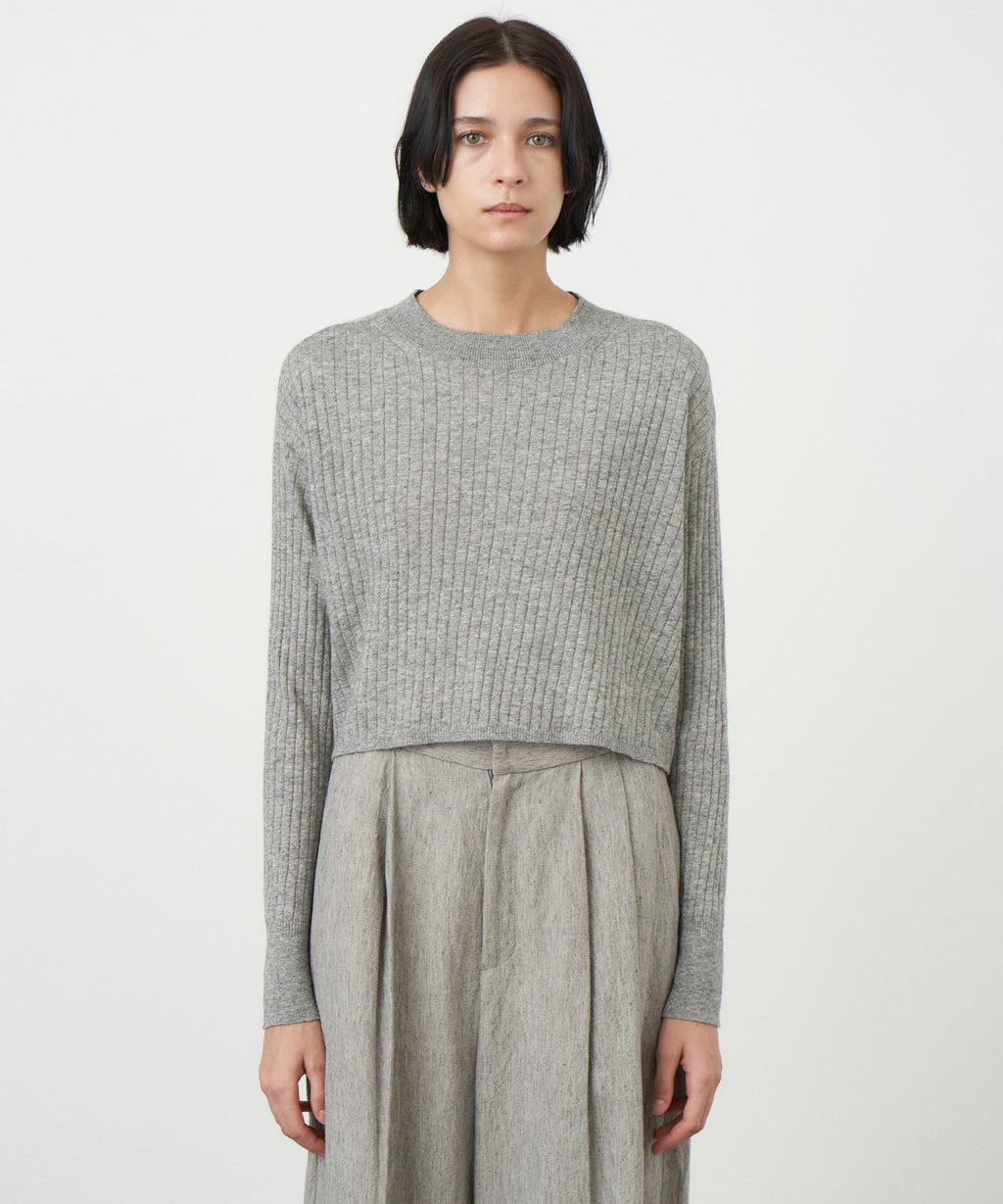 CASHMERE SILK SPUN | RIB PULLOVER – ATON | エイトン