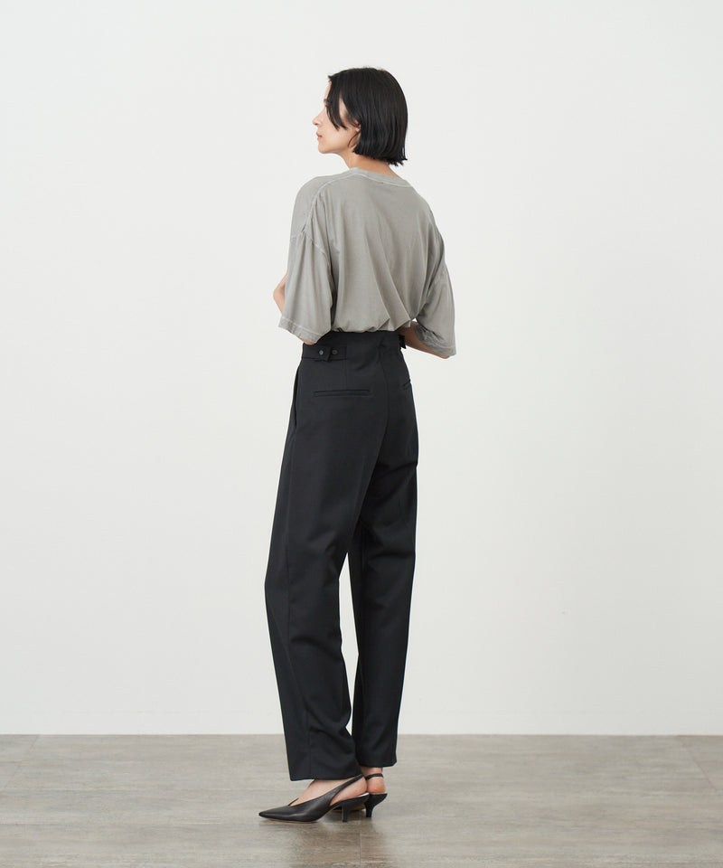 COMPACT WOOL | TAPERED TUCKED PANTS – ATON | エイトン
