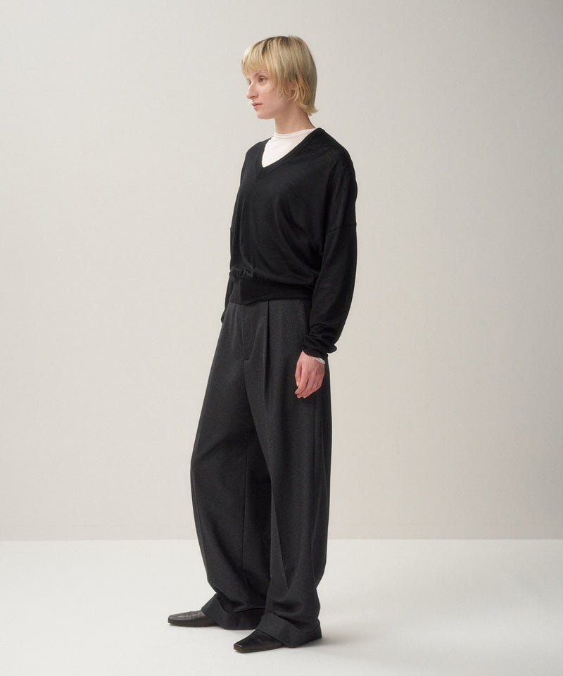 MERINO COLLEGE FLANNEL | WIDE STRAIGHT PANTS