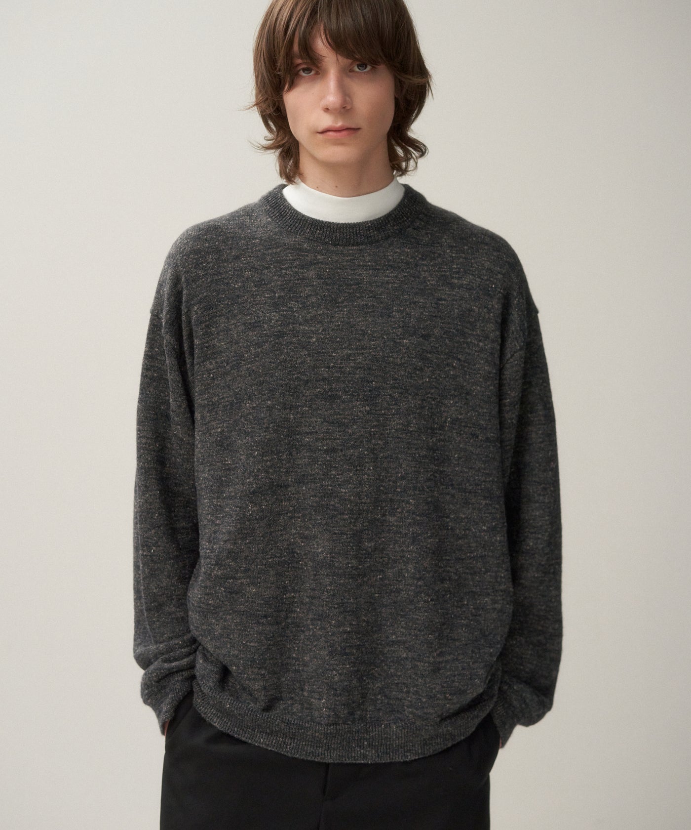 BABY ALPACA LINEN | CREWNECK SWEATER – ATON | エイトン