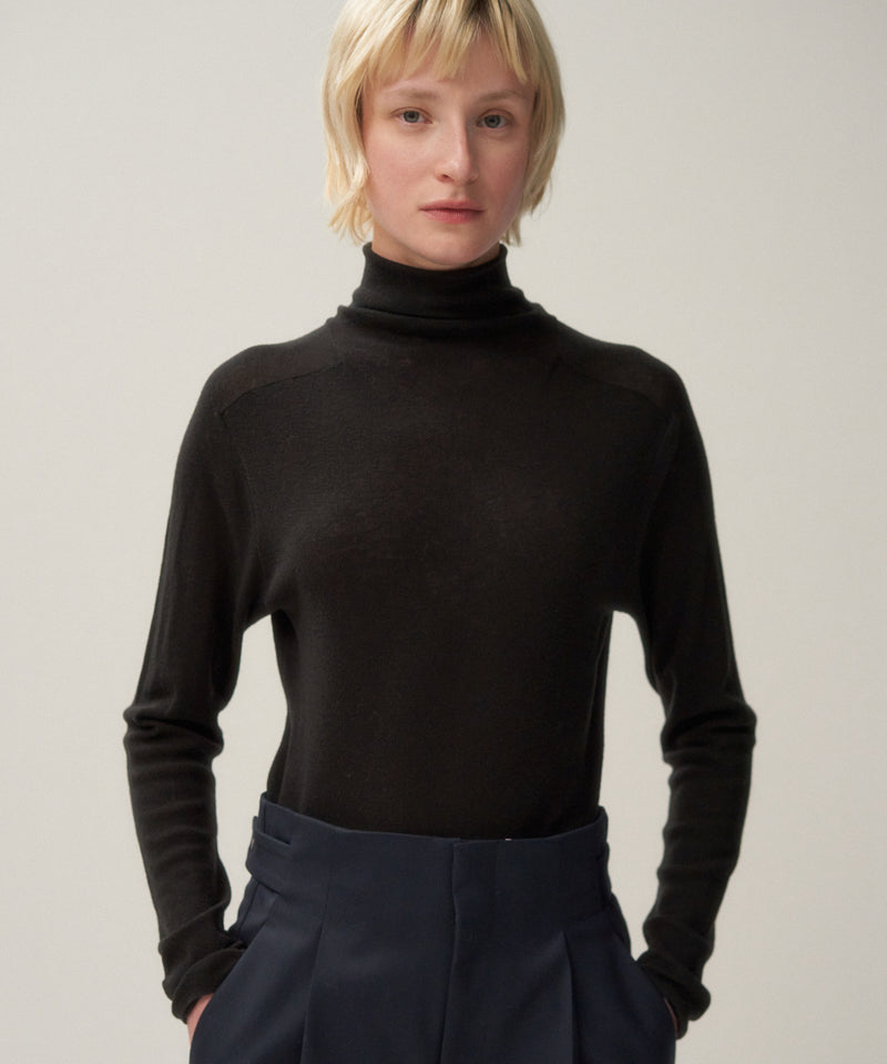 ROYAL WOOL CIRCULAR RIB | TURTLENECK SWEATER