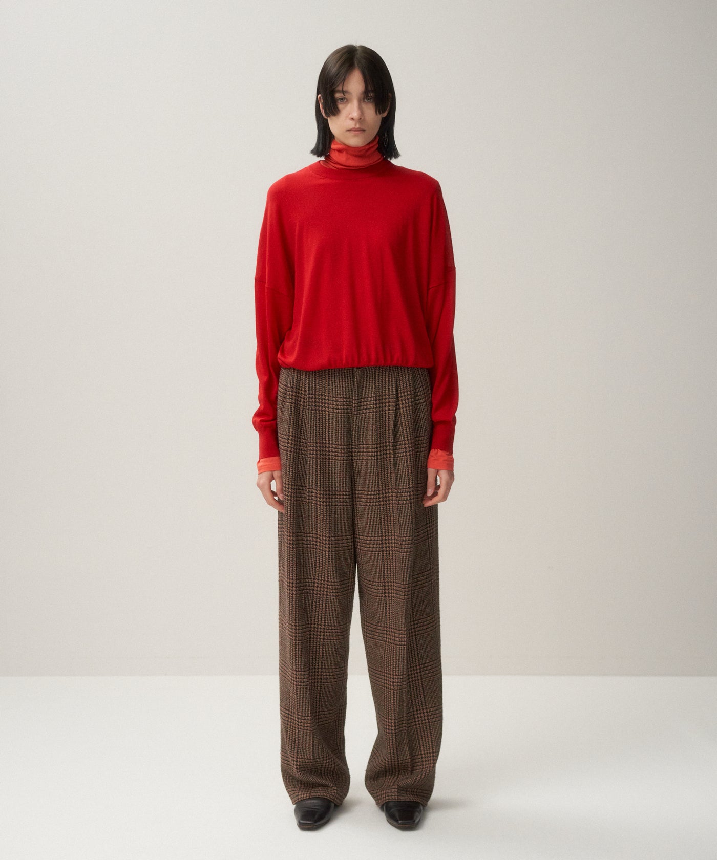 SILK TWEED | TUCKED EASY PANTS – ATON | エイトン