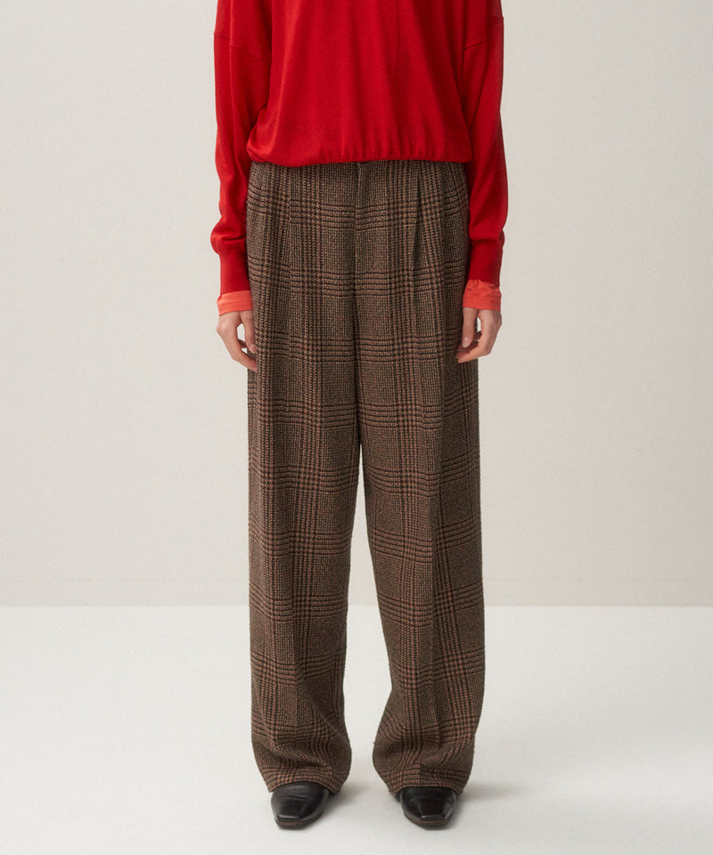 SILK TWEED | TUCKED EASY PANTS