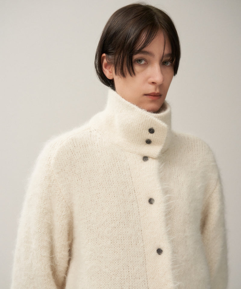 ALPACA FUR | STAND COLLAR CARDIGAN