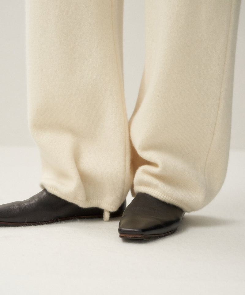 WOOL CASHMERE SILK | TUCKED STRAIGHT PANTS