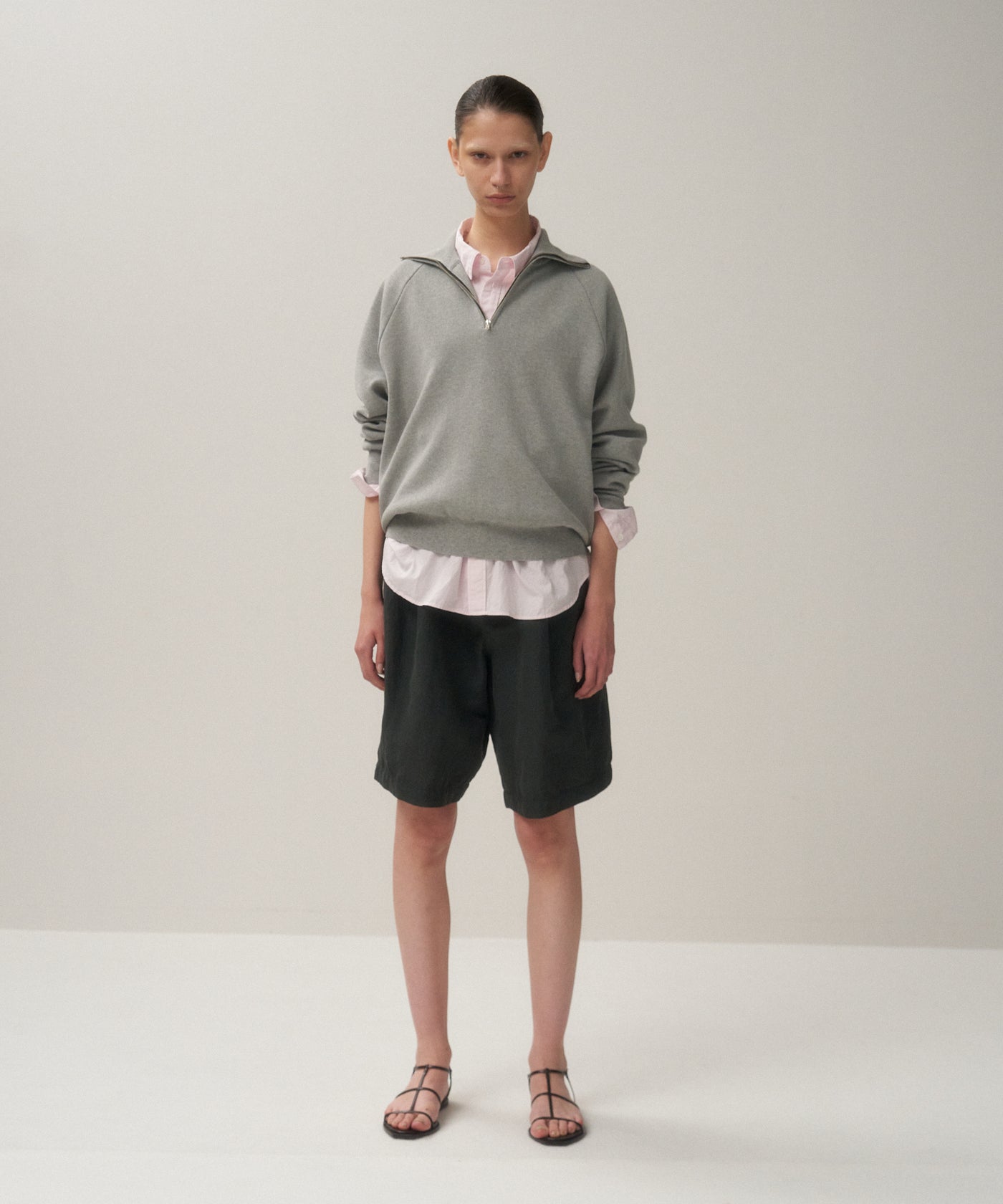 50/3 ORGANIC SMOOTH | HALF ZIP SWEATER – ATON | エイトン