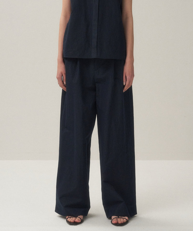 SILK LINEN SHANTUNG | TWO TUCKED PANTS