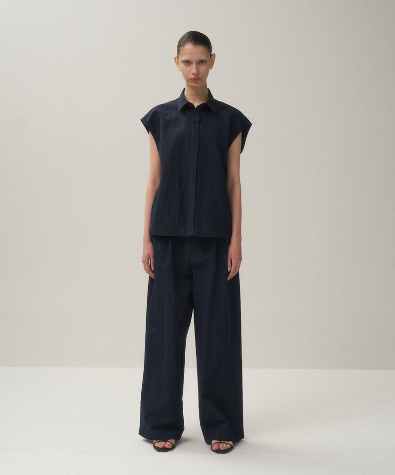 SILK LINEN SHANTUNG | TWO TUCKED PANTS