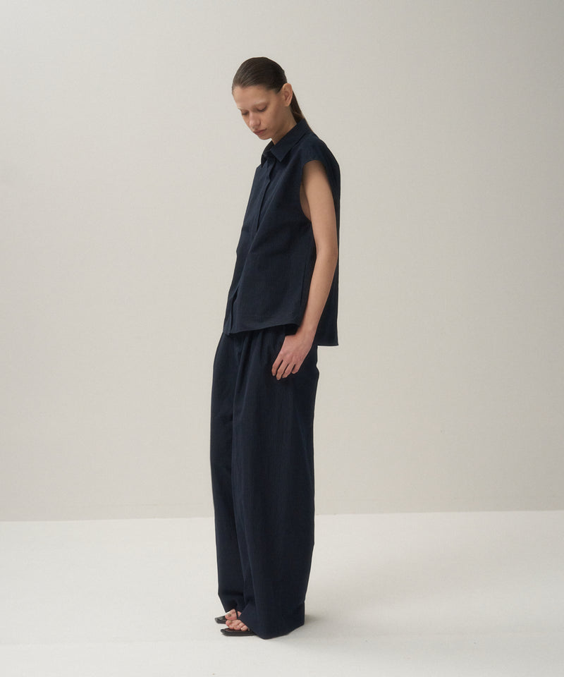 SILK LINEN SHANTUNG | TWO TUCKED PANTS