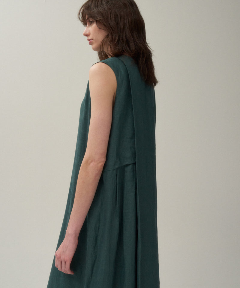 NATURAL DYED LINEN LAWN | TUCKED DRESS