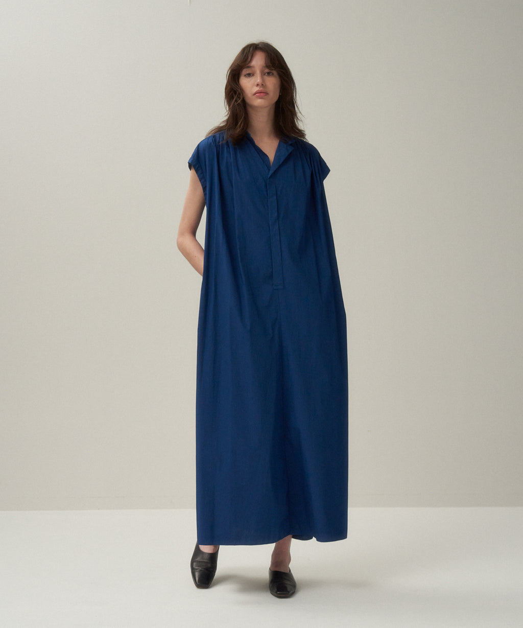 NATURAL DYED COTTON LAWN | TUCKED DRESS – ATON | エイトン
