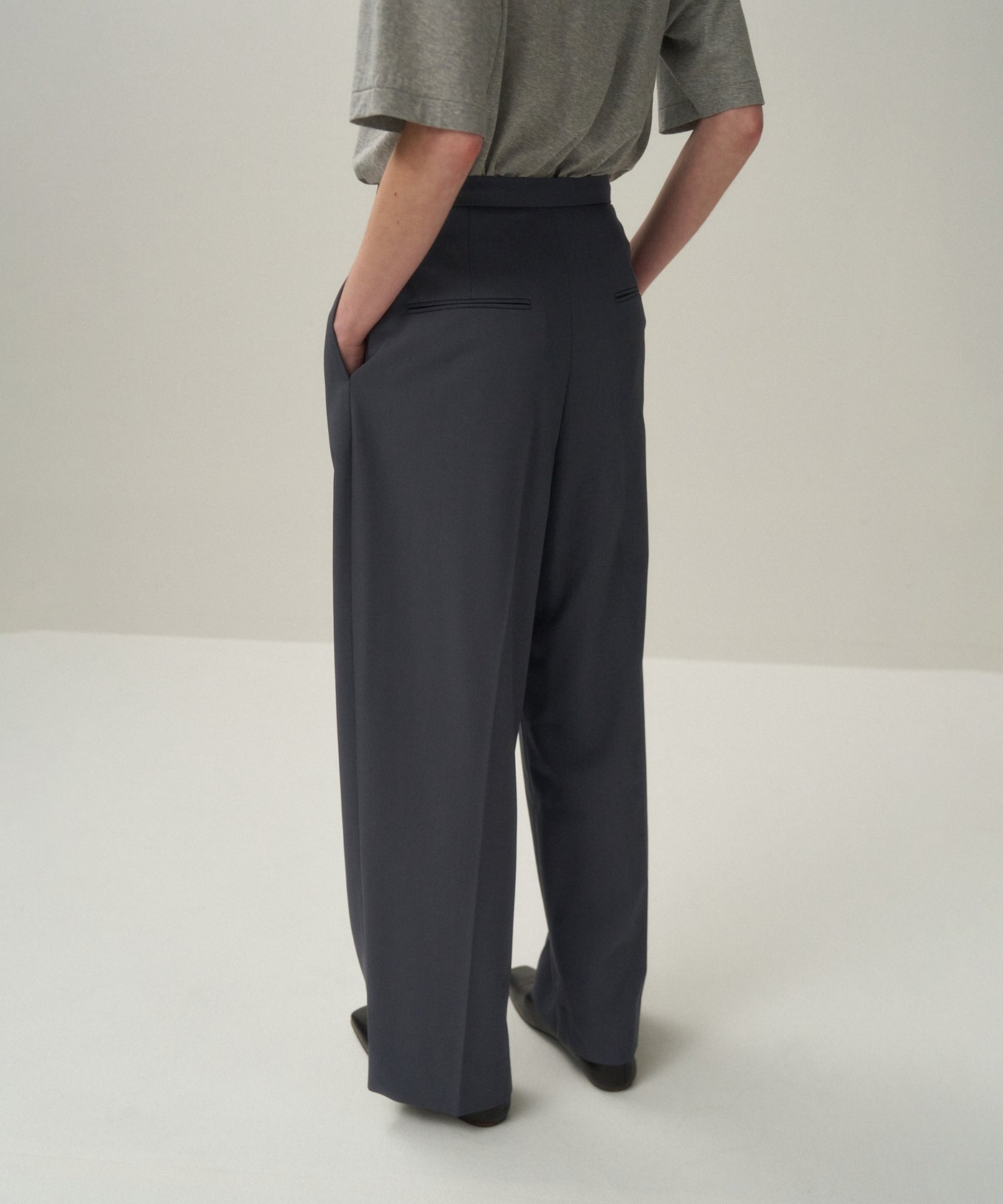 ATON エイトン WOOL MOULINE EASY PANTS ウールイージーパンツ