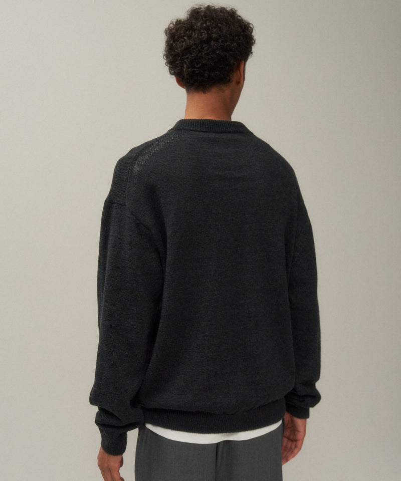 LINEN WOOL TOP | CREWNECK SWEATER