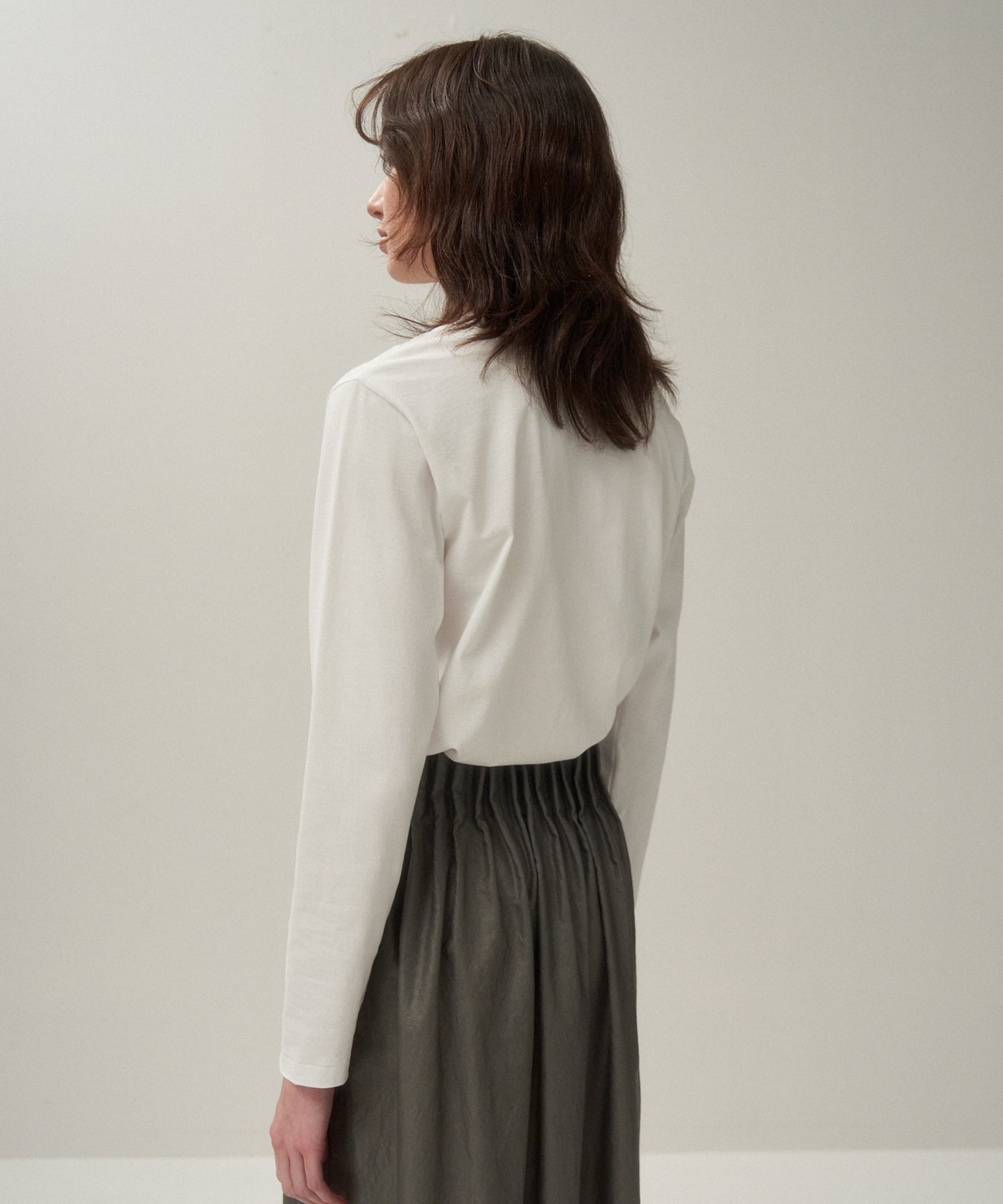 ATON★ LONGSLEEVE ROUND-HEM DRY COTTON JERSEY | LONG SLEEVE T-SHIRT – ATON | エイトン