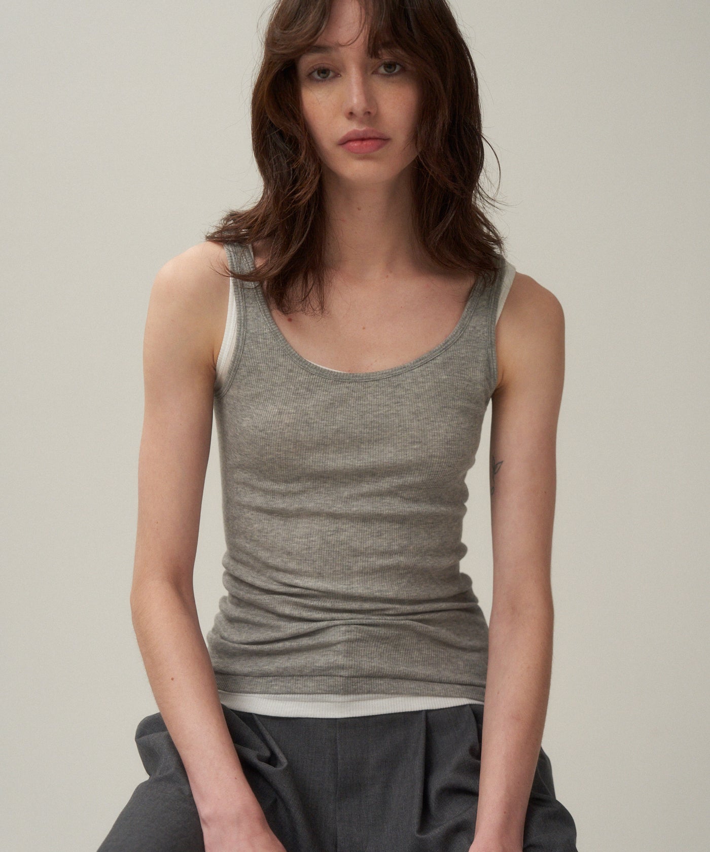 ATON エイトンタンクトップ　02 セール】【別注】ATON / DRY COTTON JERSEY タンクトップ（T