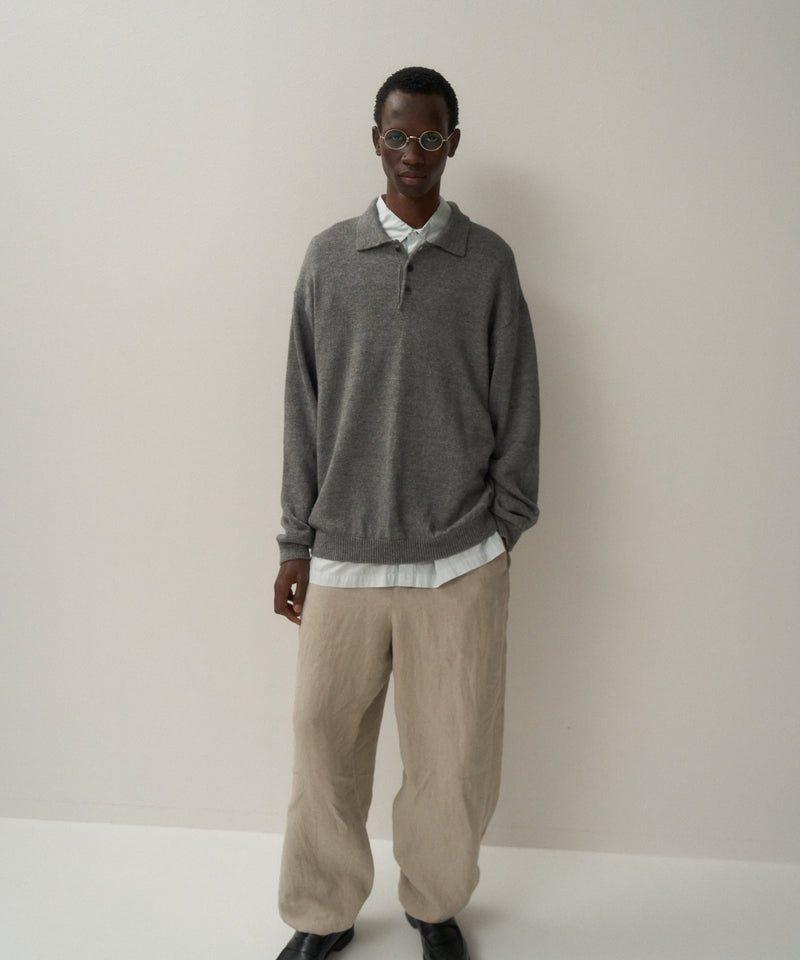 LINEN WOOL TOP | POLO SWEATER