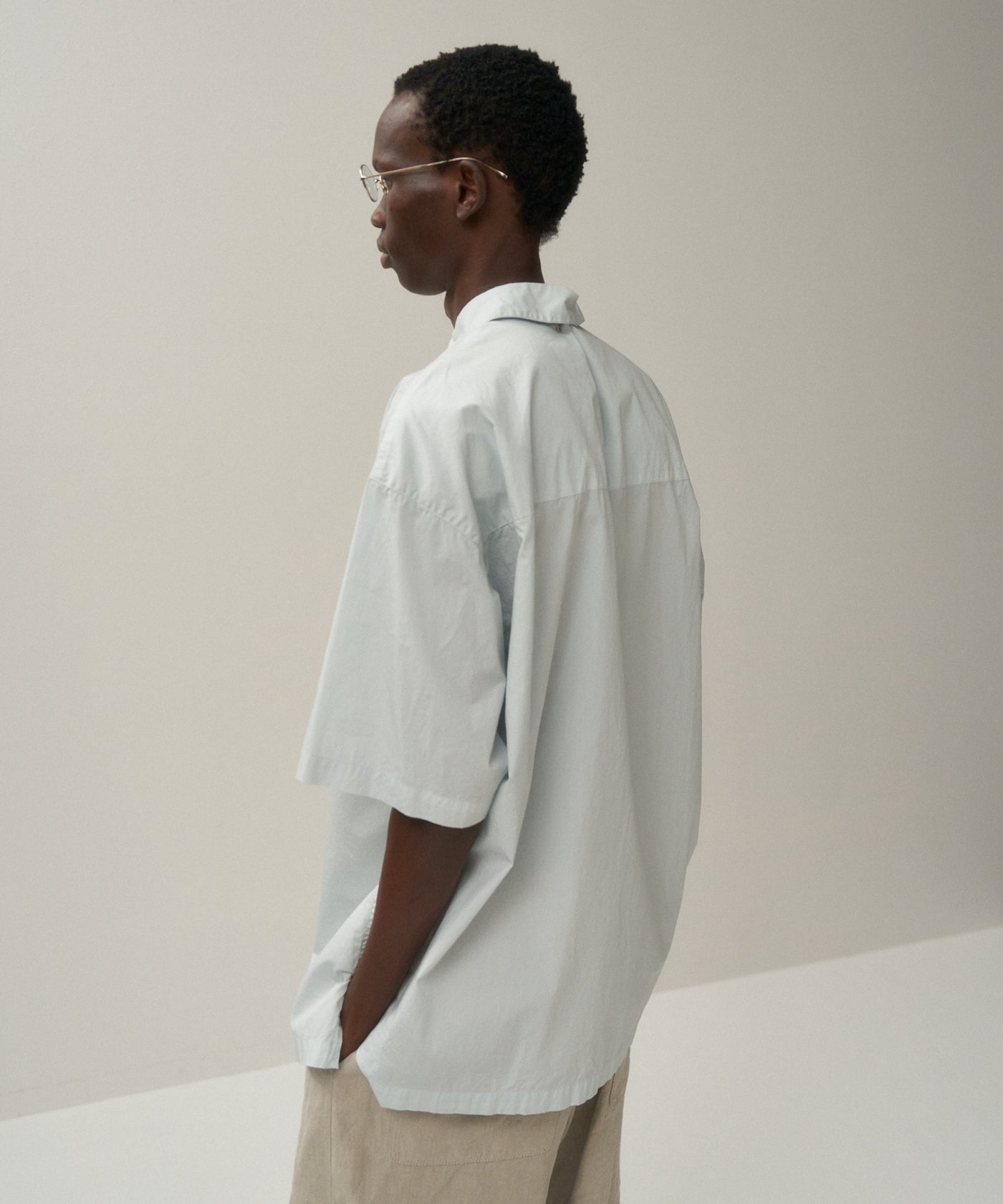 COTTON LAWN | OVERSIZED SHORT SLEEVE SHIRT – ATON | エイトン